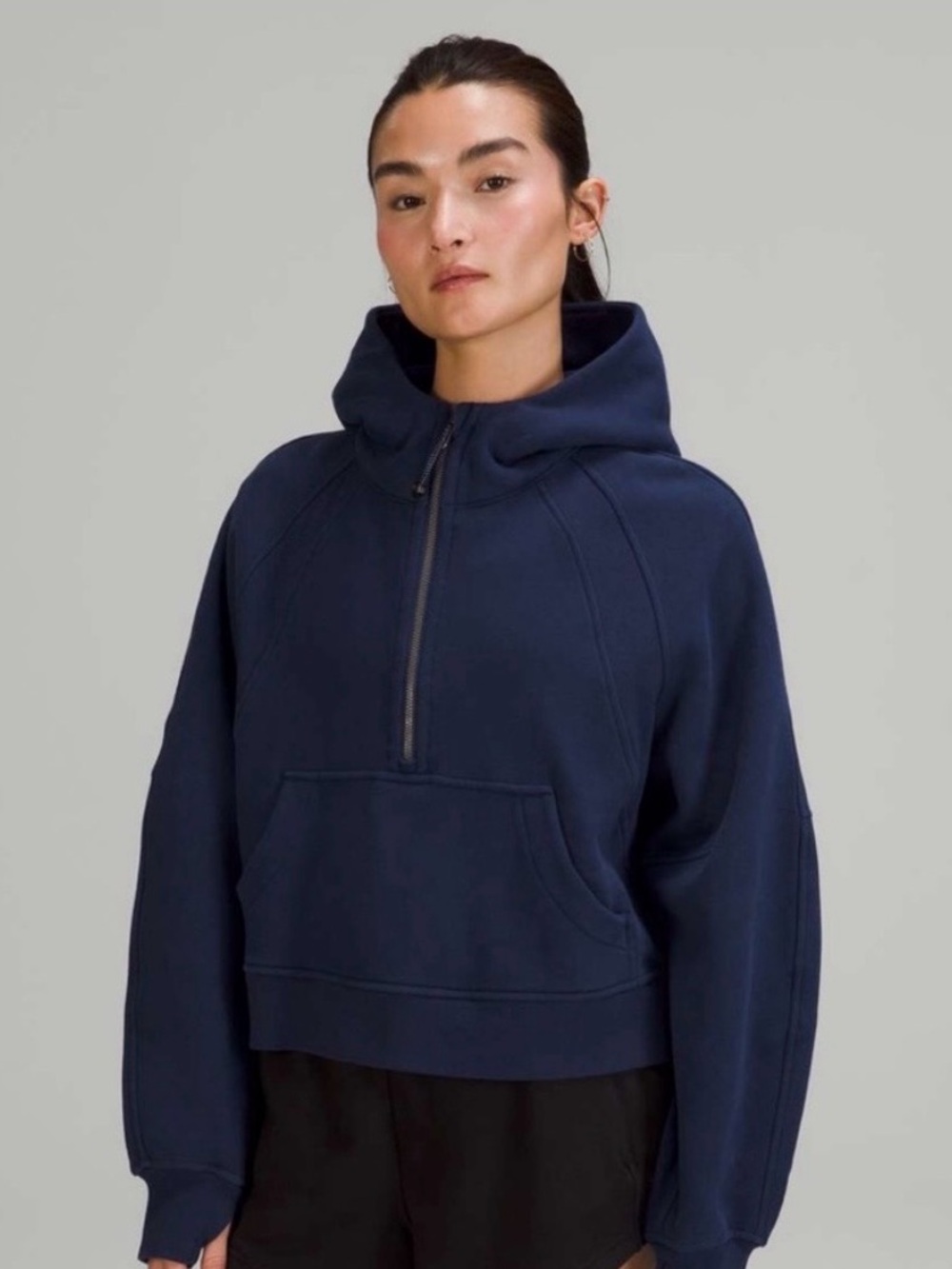 Scuba Oversized Half-Zip Hoodie Women's M/L in Navy